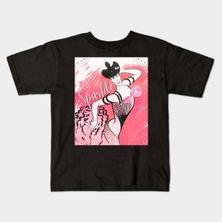 Sparkle Pink Vintage Dancer Kids T-Shirt